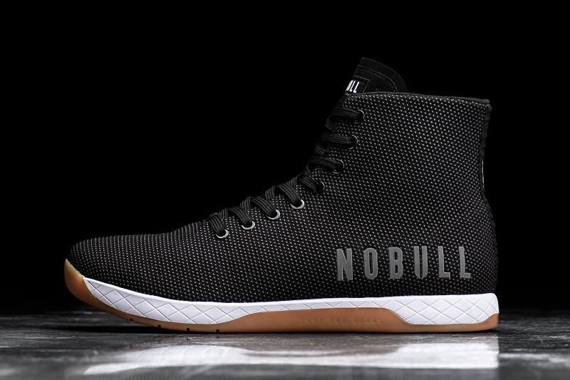 Black Nobull High-Top Gum Men\'s Trainers | CA D1441F